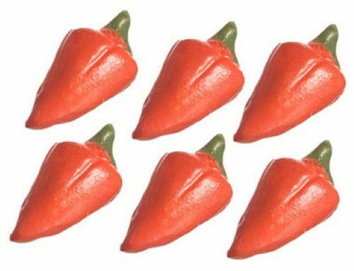 Dollhouse Miniature Set of 6 Red Chilis
