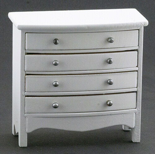 Dollhouse Miniature White Chest of Drawers