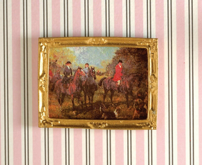 Dollhouse Miniature  Picture - The Dog Hunt