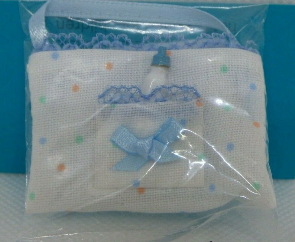 Dollhouse Miniature Baby Tote Bag Blue Artisan