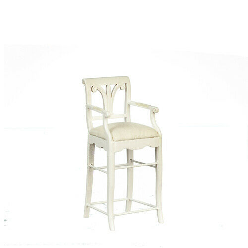 JBM Fine Miniature Kitchen Stool in White for Dollhouse