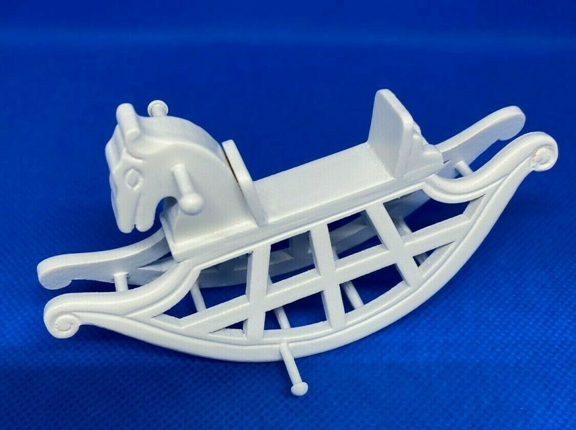 White Rocking Horse by JBM Dollhouse Miniature