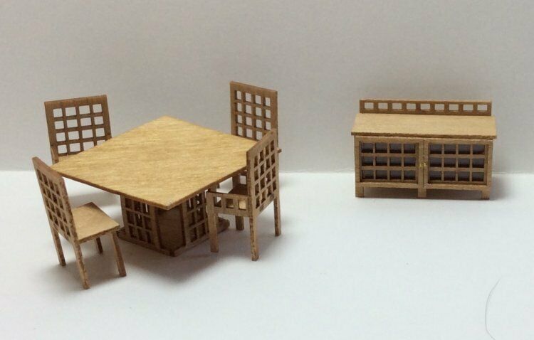 Quarter Inch Scale Modern Dining Room Furniture Kit