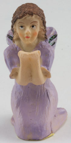 Dollhouse Miniature Sitting Fairy, Purple Dress