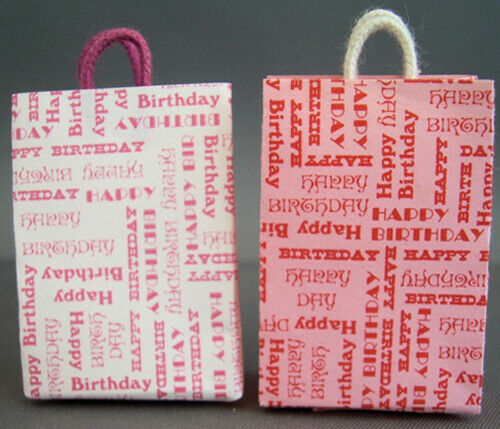 Dollhouse Miniature Happy Birthday Shopping Bag - Handcrafted