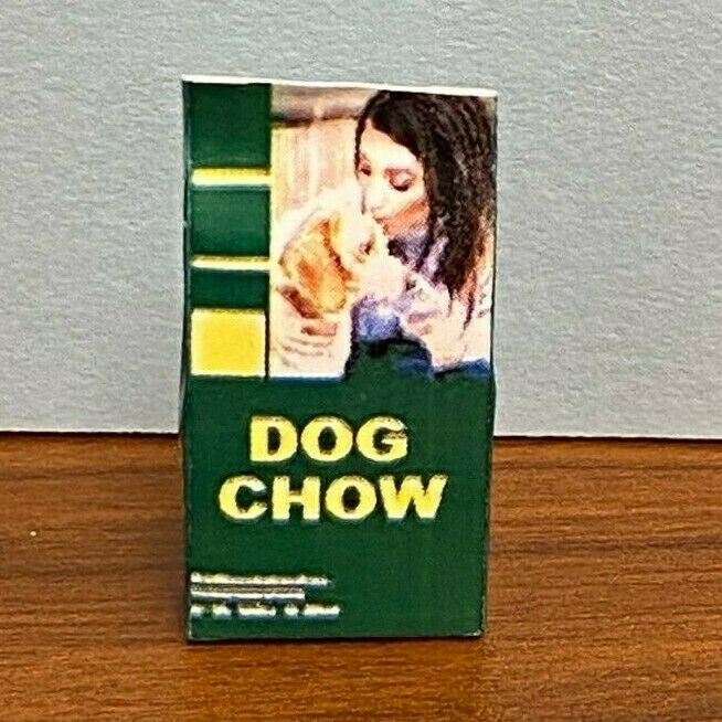 Dollhouse Miniature Dog Chow Bag  - Handcrafted
