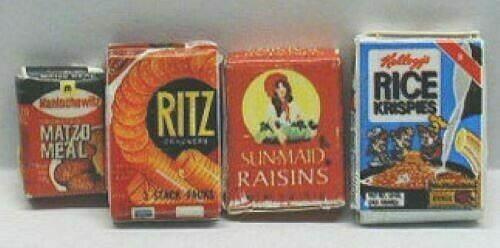 Dollhouse Miniature Food Box Set of Four - Snacks