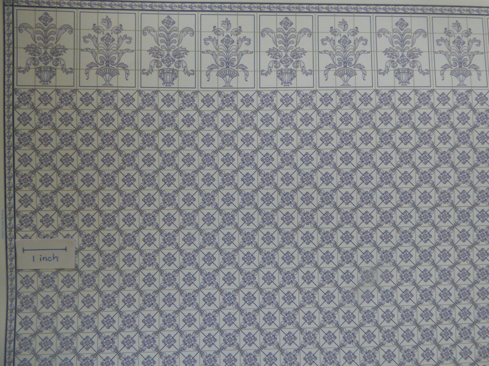 Wallpaper by Brodnax Prints - Leslie Blue - 1 Inch scale