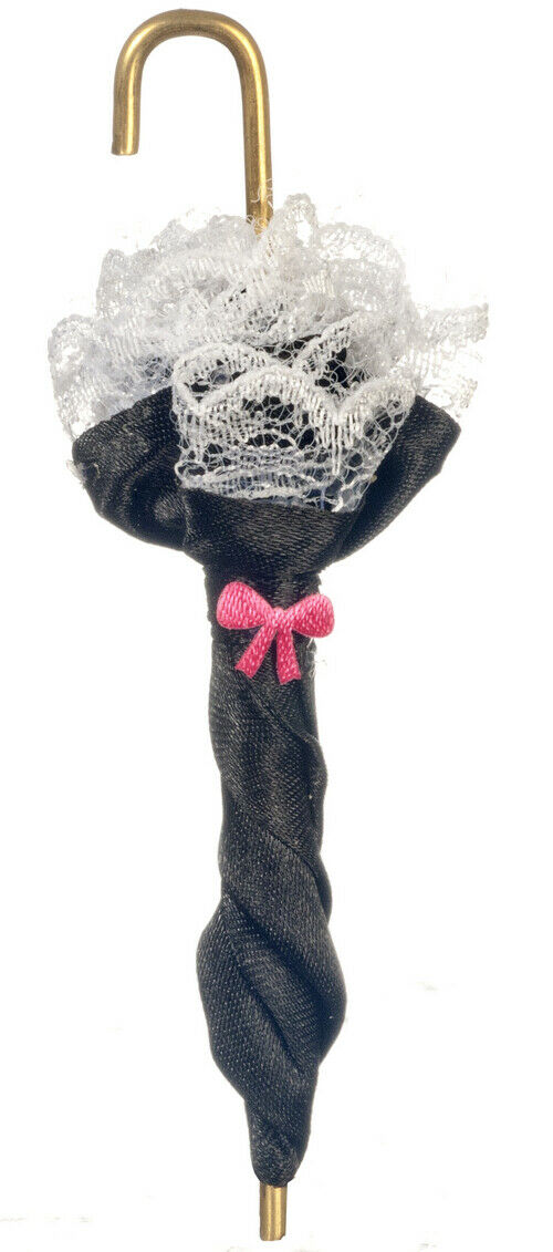 Dollhouse Miniature Black Victorian Umbrella