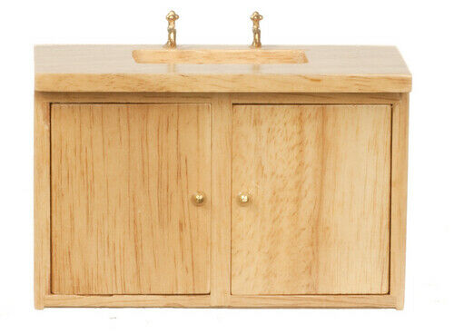 Dollhouse Miniature Kitchen Sink Oak
