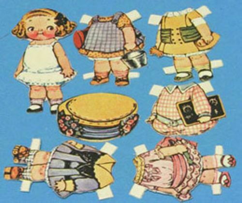 Dollhouse Miniature Dolly Dingle Paper Doll with Clothes