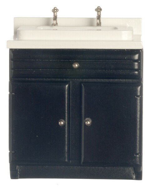 Dollhouse Miniature Kitchen Sink Black
