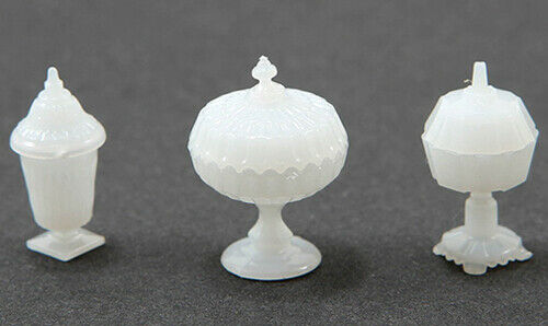 Chrysnbon Milkglass Candy Dishes -  Dollhouse Miniature