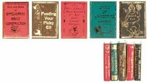 Dollhouse Miniature Santa's Kitchen Cookbooks, Set of 5