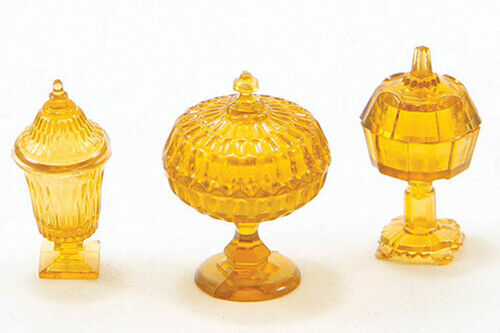 Chrysnbon Amber Candy Dishes -  Dollhouse Miniature