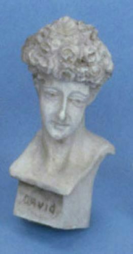 Dollhouse Miniature Gray David Bust Statue