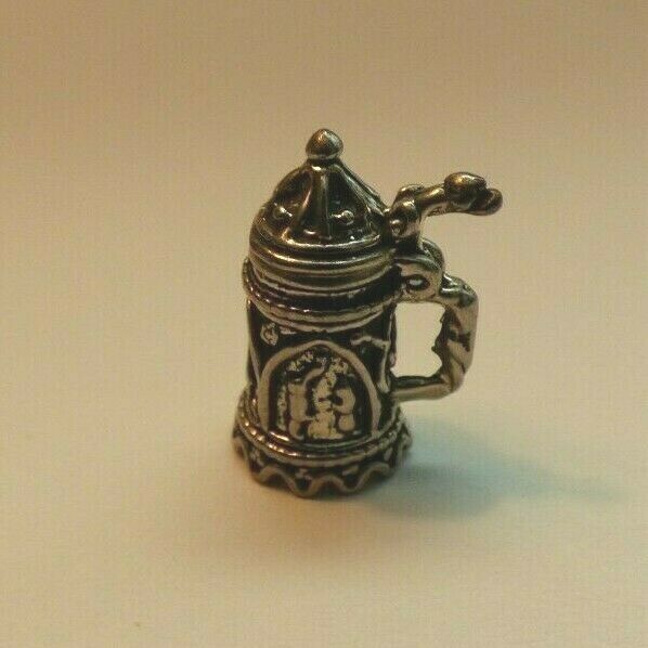 Dollhouse Miniature Opening Stein Medieval Sports - Sterling Silver