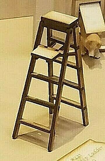 Dollhouse Miniature Folding Step Ladder by Alessio Miniatures