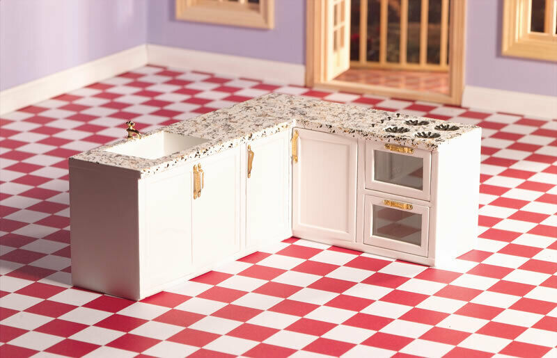 Dollhouse Miniature All-In-One Kitchen System L-Shape
