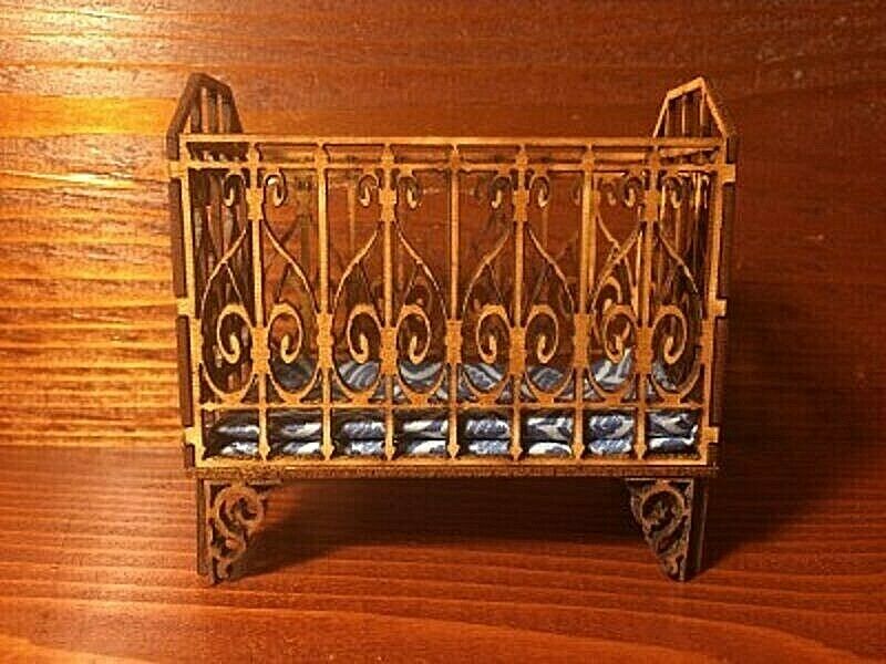 Dollhouse Miniature Baby Crib by Alessio Miniatures