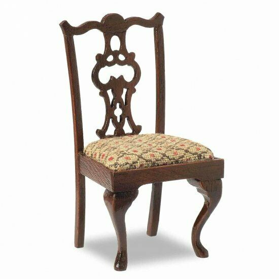 Mini Mundus Dollhouse Chippendale Upholstered Chairs, Set of 2, Furniture Kit