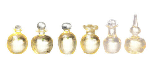 Dollhouse Miniature Assorted Bottles - 6 Pieces in Yellow