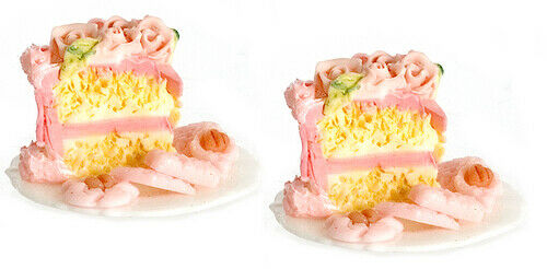 Dollhouse Miniature Cake Plates Set of 2