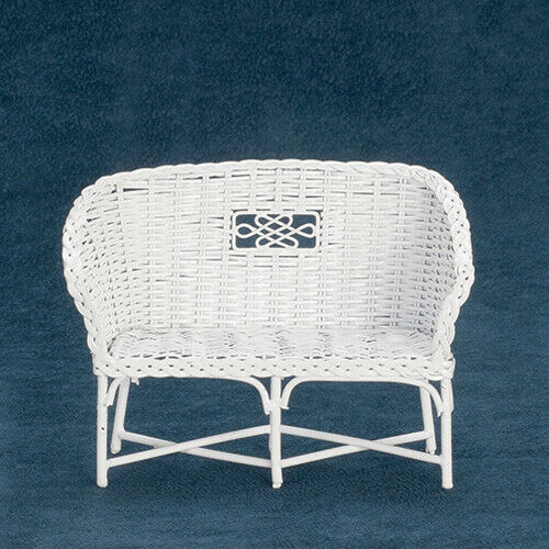 Dollhouse Miniature White Rattan Couch