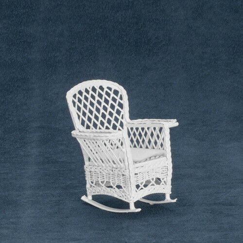 Dollhouse Miniature White Magazine Rocker