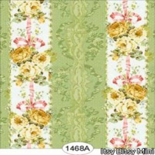 Dollhouse Miniature Wallpaper - Penelope Stripe Yellow 1:12 Scale
