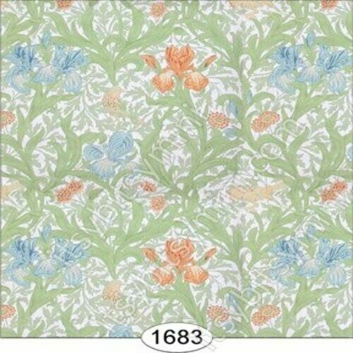 Dollhouse Miniature Wallpaper - Iris - White Background 1:12 Scale