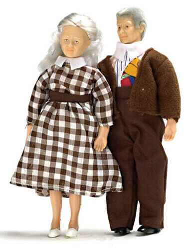 Dollhouse Miniature Grandparents, Set of 2