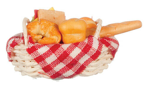 Basket of Bread/Sandwich - Dollhouse Miniature