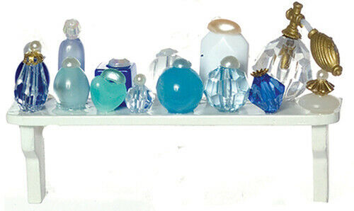Dollhouse Miniature Cosmetic Shelf Blue