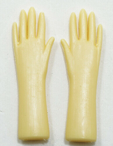 Yellow Rubber Gloves - Dollhouse Miniature