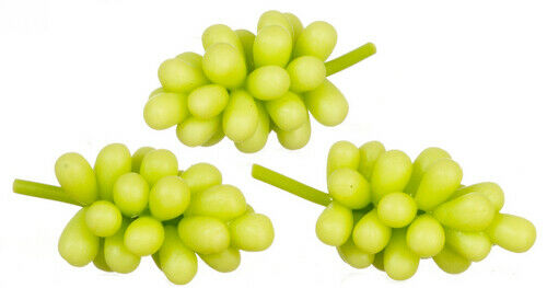 Dollhouse Miniature Green Grapes Set of 3 Bunches
