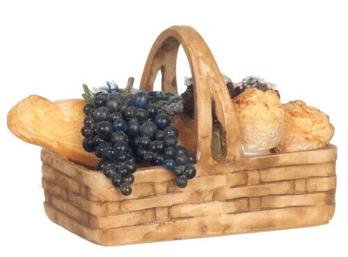Dollhouse Miniature Filled Bread Basket #4374