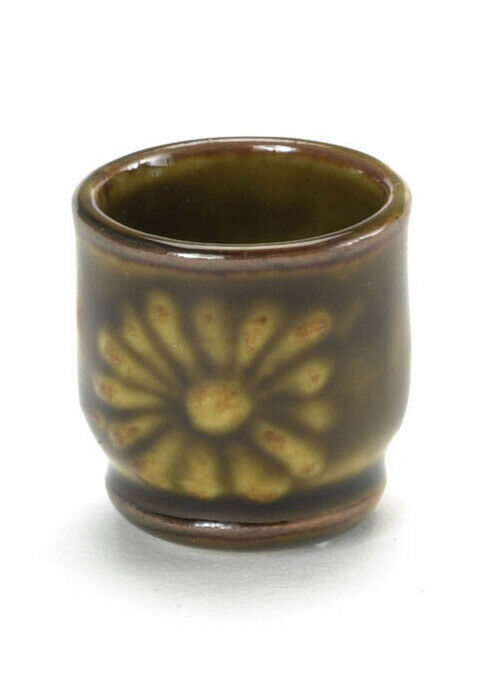 Dollhouse Miniature Brown Glazed Pots, Set of 6