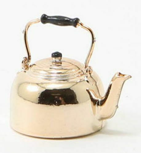 Dollhouse Miniature Coppertone Teakettle by Chrysnbon