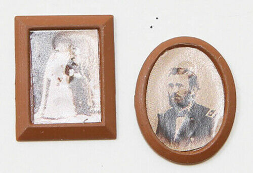 Dollhouse Miniature Brown Framed Sepia Photos by Chrysnbon