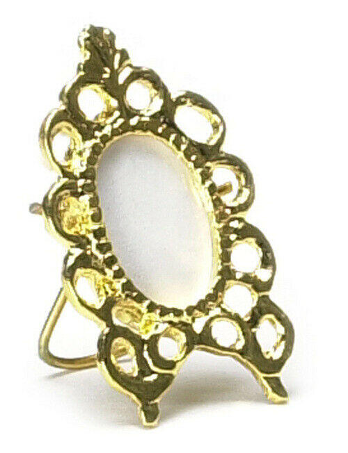 Dollhouse Miniature Oval Victorian Frame, Gold Plated