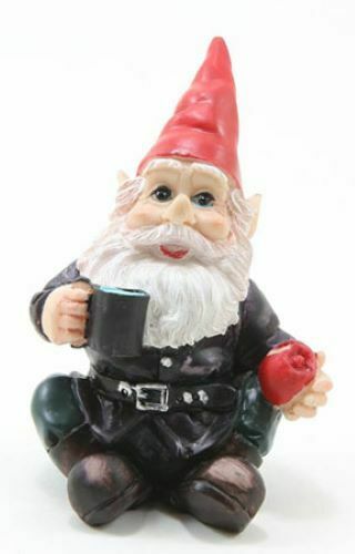 Dollhouse Miniature Gnome with Cup and Apple