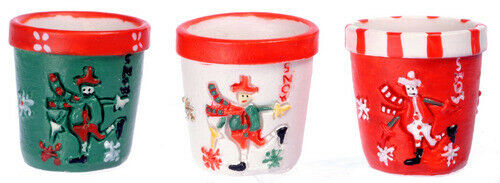 Snowman Round Pots Set of 3