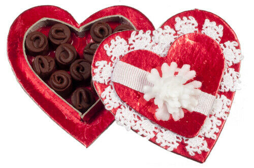 Dollhouse Miniature Heart Shaped Box of Candy