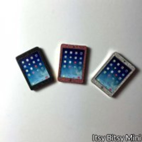 Dollhouse Miniature Tablet - Pink - Artist Made