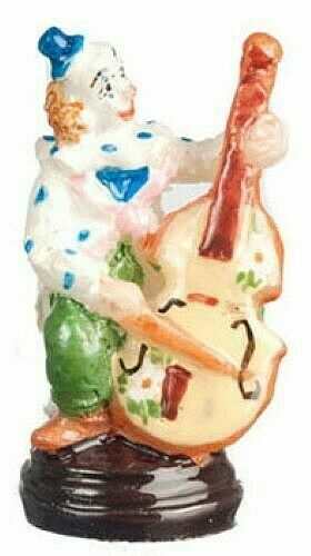 Dollhouse Miniature Clown Figurine, Double Bass