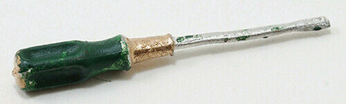 Dollhouse Miniature Green Screwdriver by Sir Thomas Thumb
