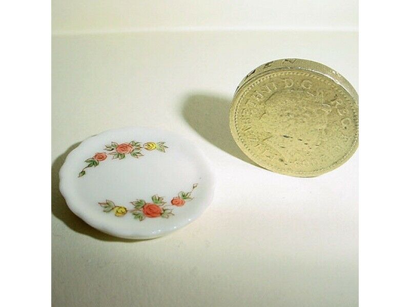 Dollhouse Miniature 1:24 Scale Floral China Tray - Imported