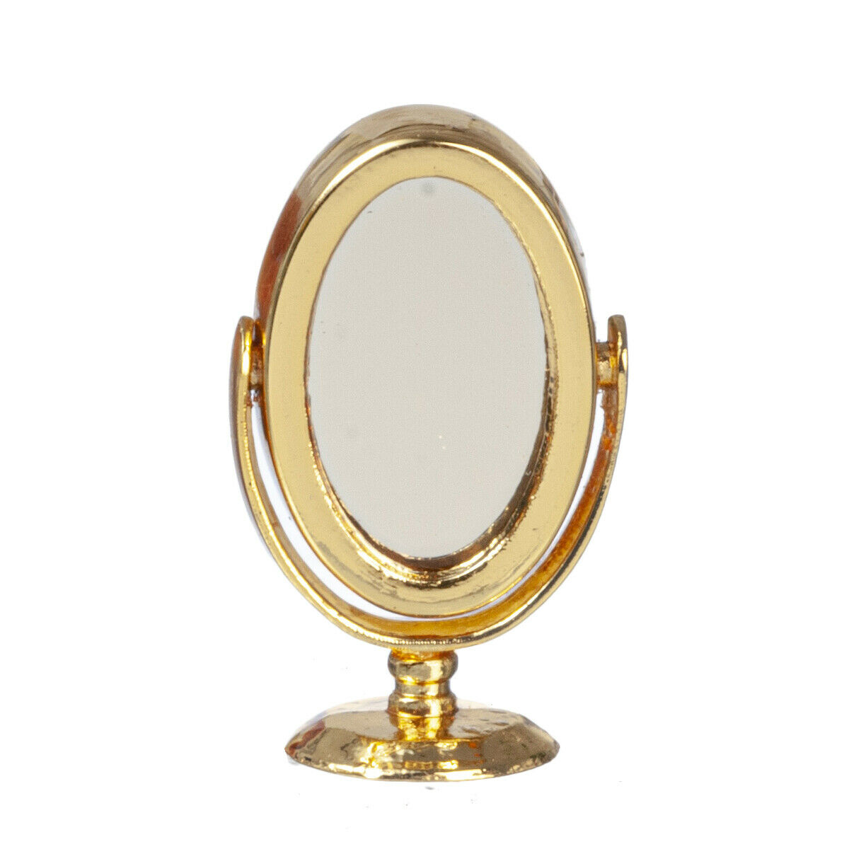 Dollhouse Miniature Small table Mirror Gold Color