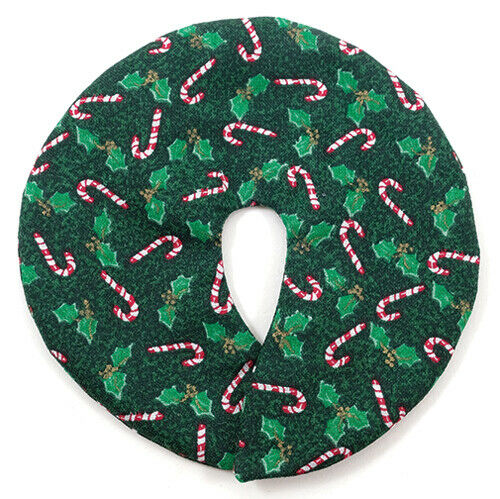 Dollhouse Miniature Christmas Tree Skirt Green candy Cane Pattern